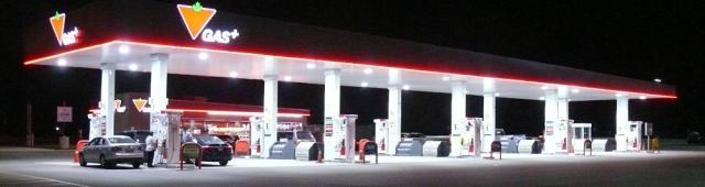Gas Station as Op Art - oil price is being manipulated -  not by marketplace