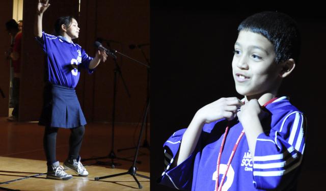 Tamia and Sebastian perform their original poems at the 2011 America SCORES Cleveland Poetry SLAM!